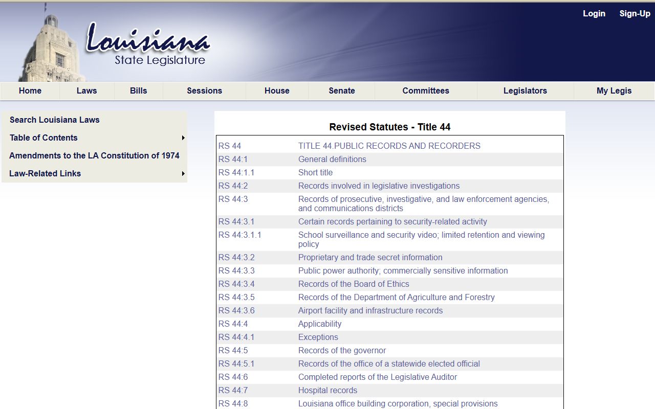 Bossier Parish criminal court records Louisiana Title 44