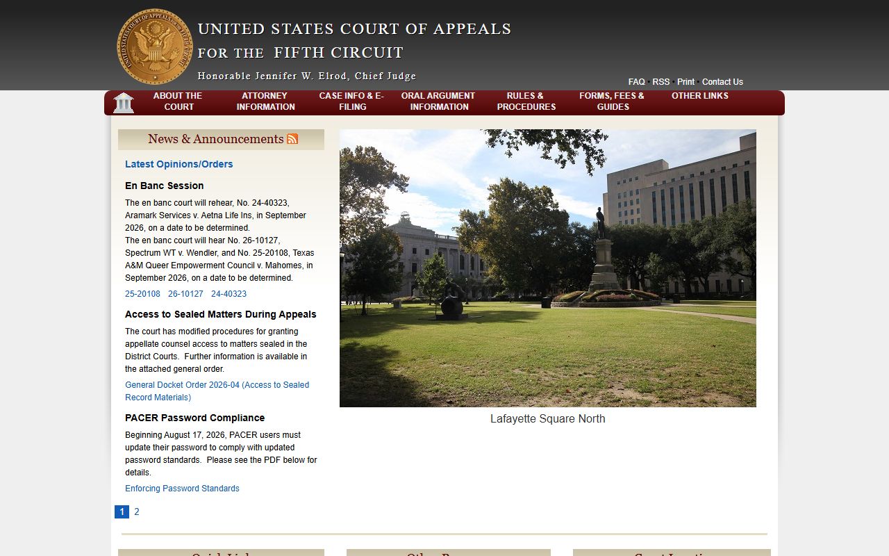 Bossier Parish District Court Fifth Circuit federal appeals source