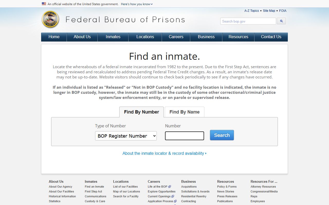 Bossier Parish inmate records federal prison locator