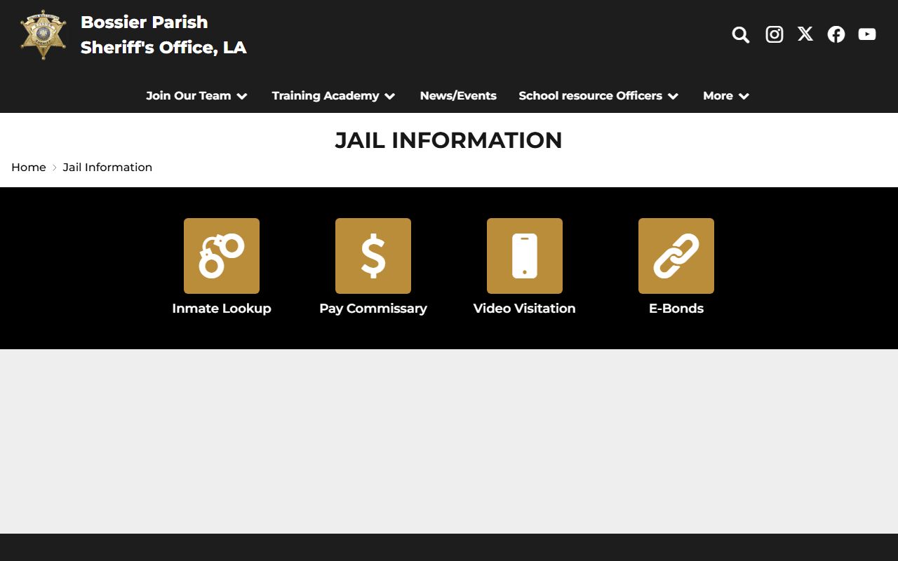 Bossier Parish inmate records sheriff jail information