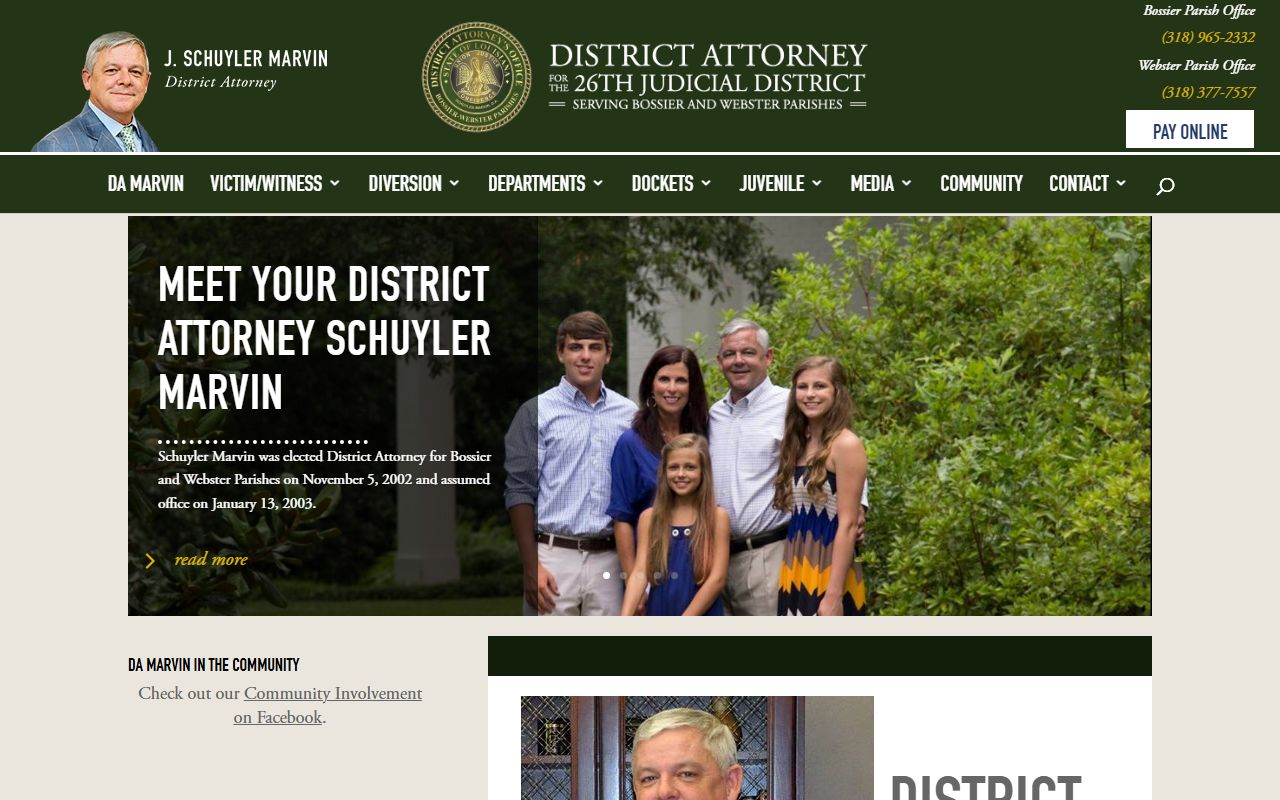 Bossier Parish court records District Attorney access channel