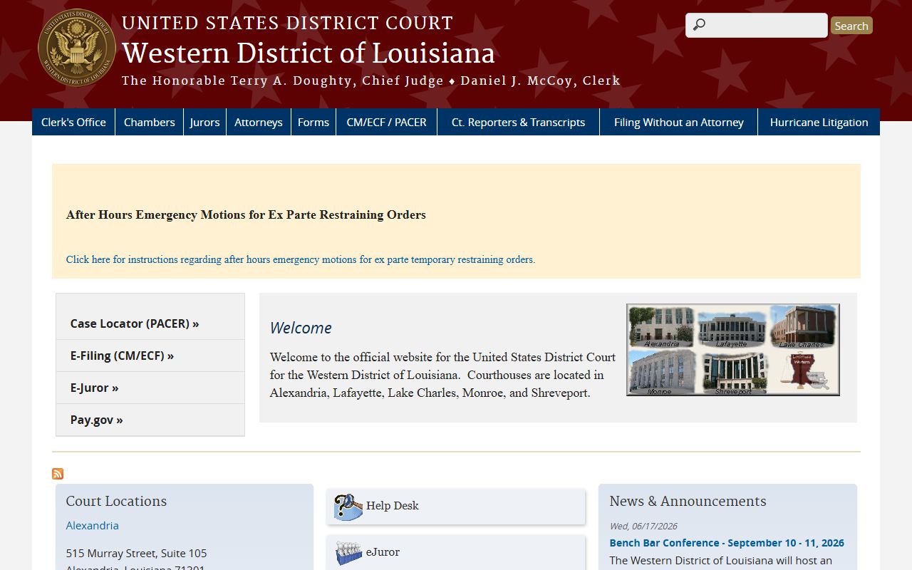 Bossier Parish court records Western District of Louisiana federal records
